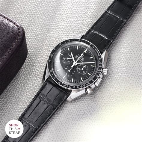 omega black leather watch strap|genuine omega rubber strap.